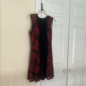 Material Girl Black and Red Fit and Flare Mini Dress